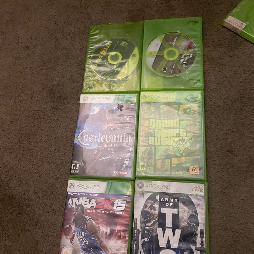 Xbox 360 Video Game Collection - Green Cases